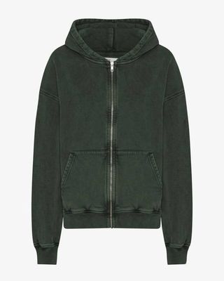 Organic Oversized Zip Hood - Midnight Forest