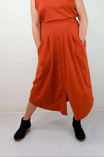 organic button down maxi skirt