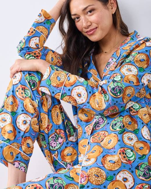 Bagels & Schmear - Long PJ Set - Brunch Blues