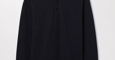 Black Long Sleeve Pique Polo | Organic Cotton | Asket