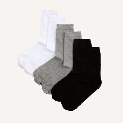Organic Cotton Crew Sock in Carbon, Lunar & Salt 3-Pack