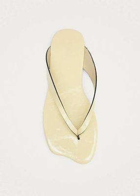 Echo Patent Cream Leather Sandals