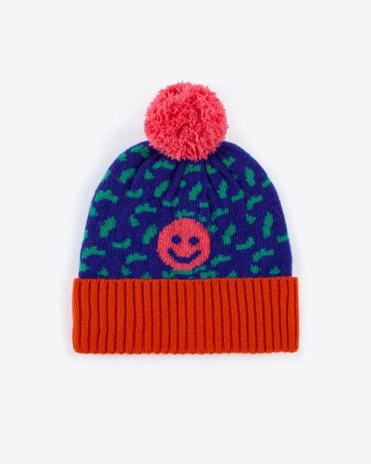 Miss PomPom Smiley Wool Bobble Hat