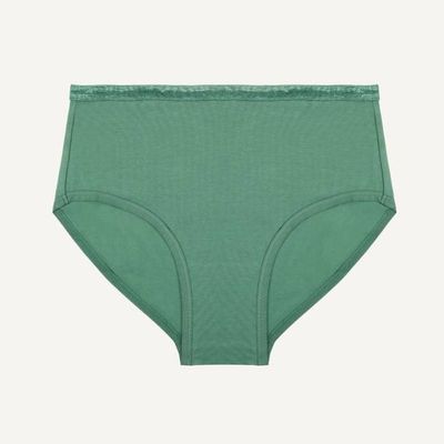 Organic Cotton Mid-Rise Brief in Willow