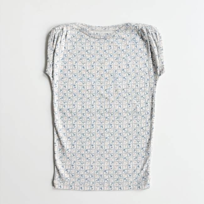 Sundae Tee, Flower Press Print, Azul, Size 6