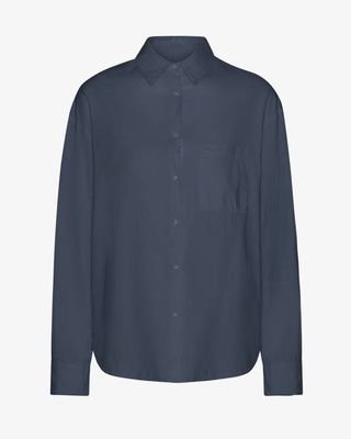 Organic Oversized Shirt - Petrol Blue