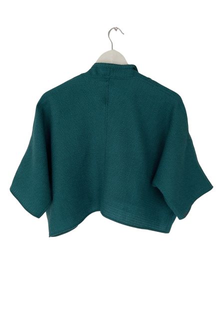 NEW! Wool Waterfall Bolero Teal Honeycomb