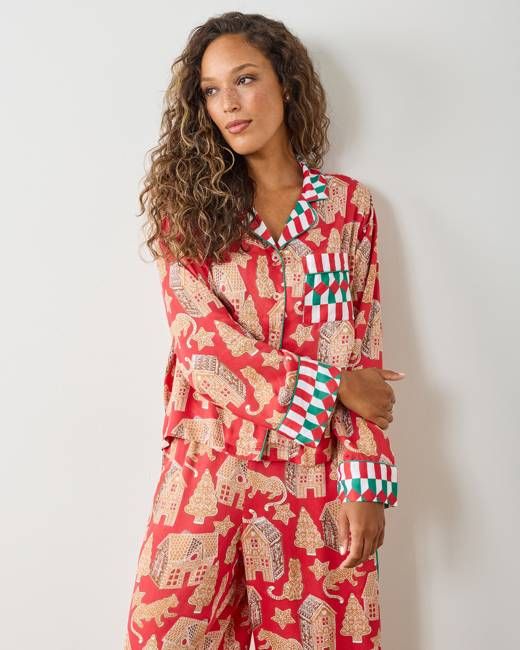 Gingerbread Party - Eco Satin Rittenhouse Set - Ruby