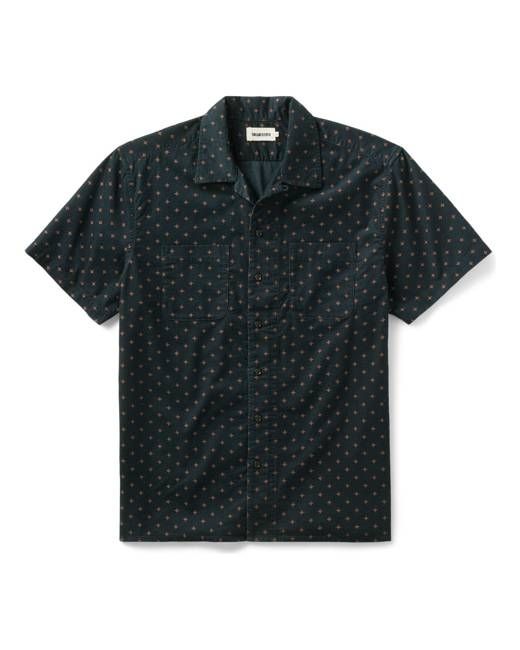 The Conrad Shirt in Navy Pigeon Foulard Pincord
