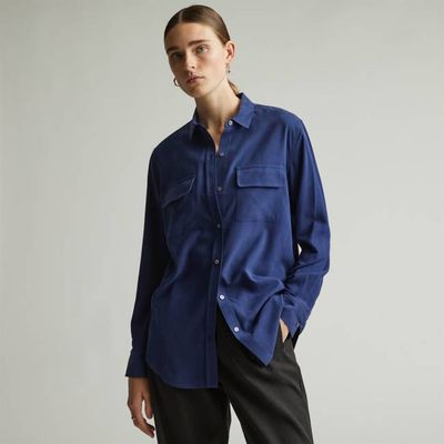 The Washable Silk Relaxed Shirt  | Ocean Cavern