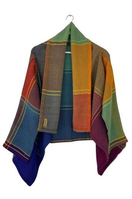 New! Short Cape Coat Joy Plaid No.5