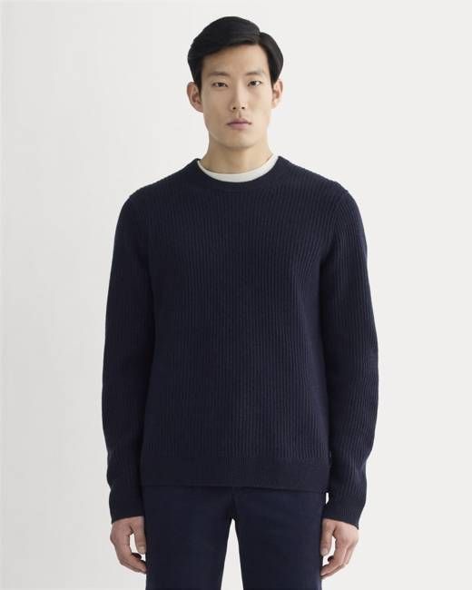 The Fisherman Crew in Wool Cashmere |  Navy