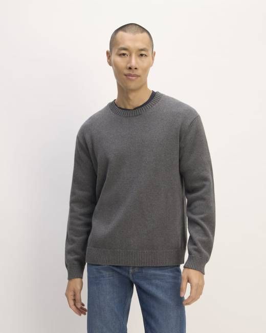 The Classic Sweater in Everyday Cotton | Heathered Charcoal