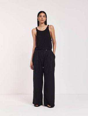 Evie Wide Leg Trouser in Black