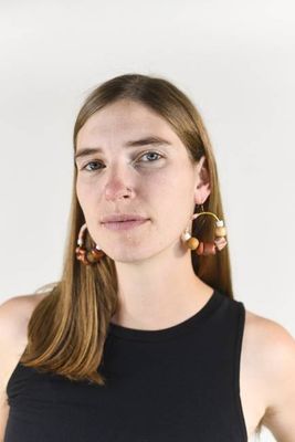 Vintage Chunky Bead Hoop Earrings by Constance Wilde