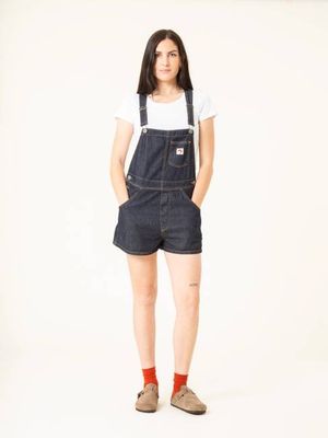 Short denim overalls in Jane Dark Blue
