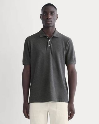 The Pique Polo | Heathered Graphite