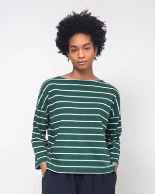 Beaumont Organic Green Stripe Top