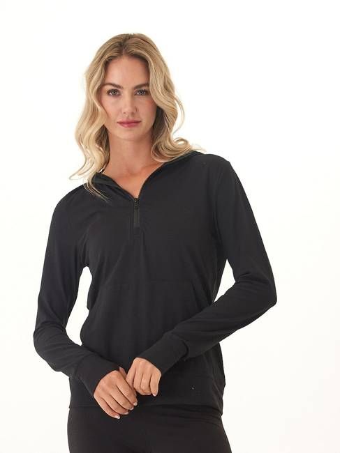 Gretchen Quarter Zip Luxe Jersey Hoodie