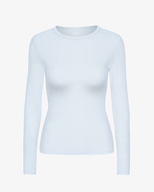 Women Organic Rib LS T-Shirt - Polar Blue