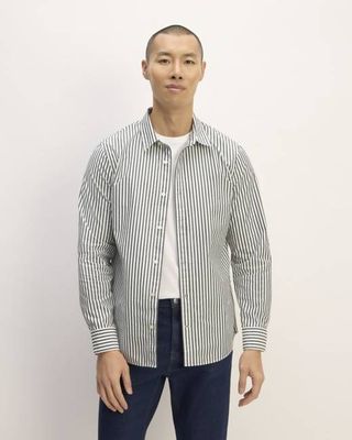 The Supima® Poplin Shirt | Optic White / Black