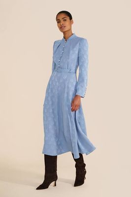 Ahana Floral Jacquard Long Sleeve Dress