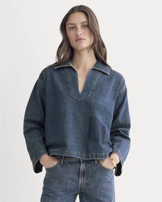 The Cropped Denim Tunic | Tungsten Blue Stone