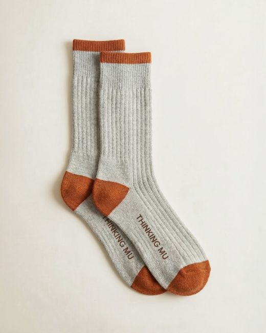 Thinking Mu Graue, Melierte Axel-Socken