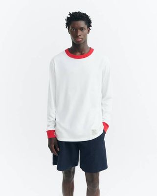 Long sleeve T-shirt red cuffs Emilio R