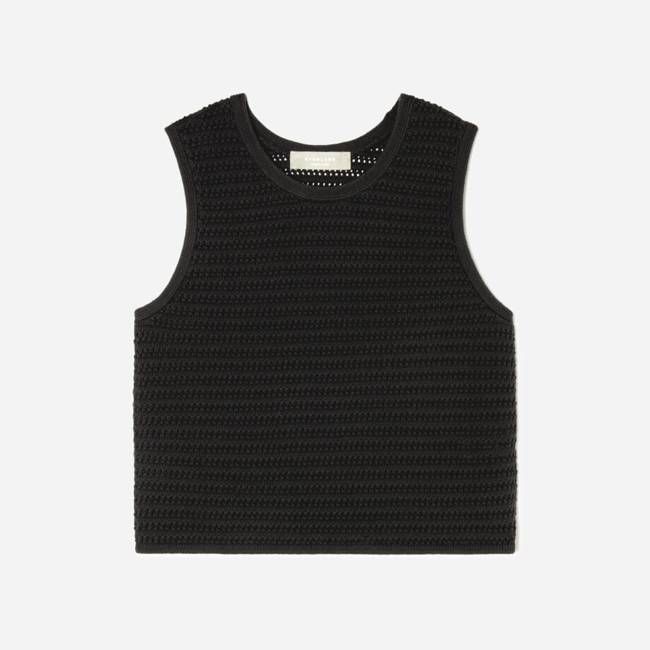 The Crochet Knit Cami | Black