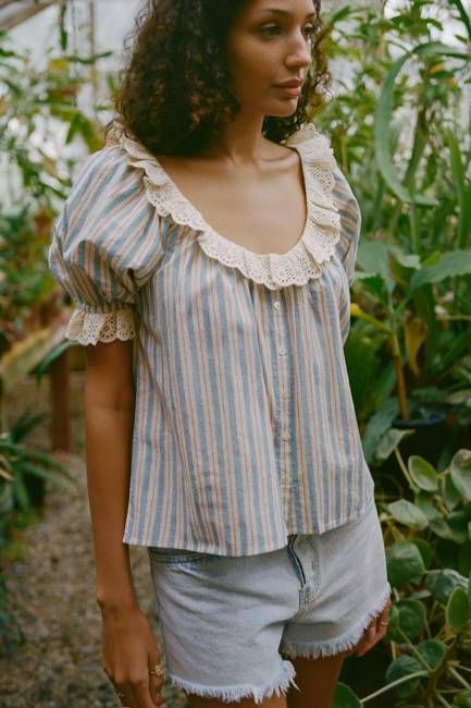 The Valentina Blouse | Antique Stripe