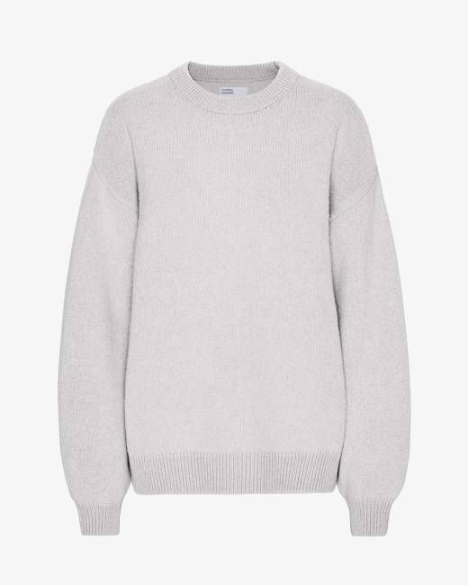 Oversized Merino Wool Crew - Snow Melange