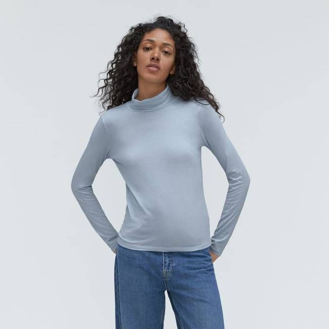 The Organic Cotton Turtleneck | Mist