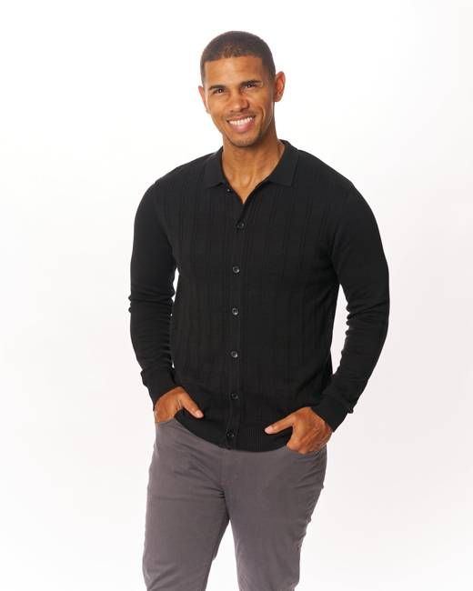 Black Buttoned-Up Knitted Long Sleeve