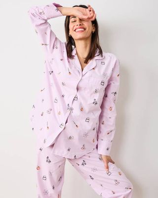 October Traditions - Long PJ Set - Purple Spell