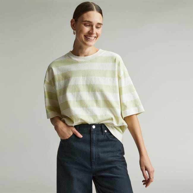 The Premium Weight Relaxed Tee | Seafoam Green / Canvas Tan