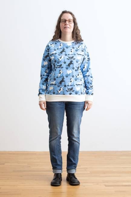 Adult Sweatshirt - Dogs on Scooters Blue