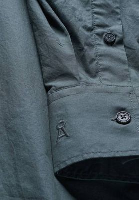 POPELINE-KLEID MIT FASSÄRMELN