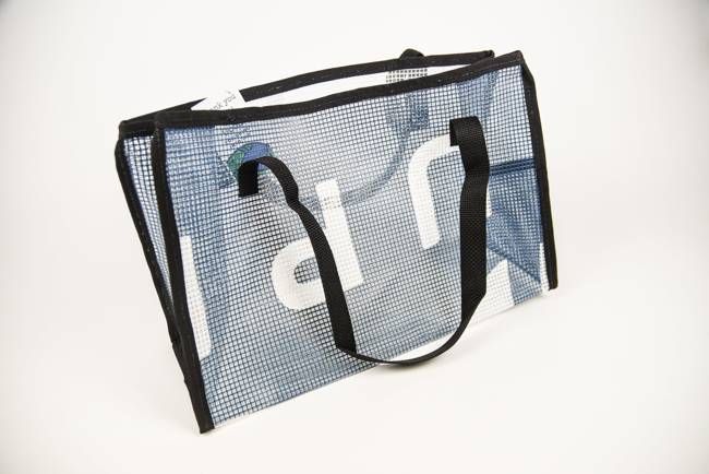 Repurposed Medium Banner Tote - Mesh