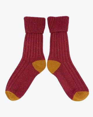 Catherine Tough Ankle Men’s Dark Red Socks