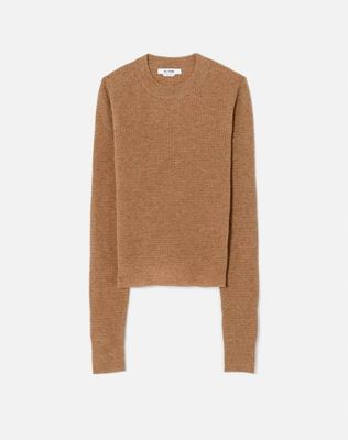 Waffle Slim Pullover - Chestnut