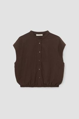 Nancy Organic Cotton Jersey and Poplin Shirt in Cacao