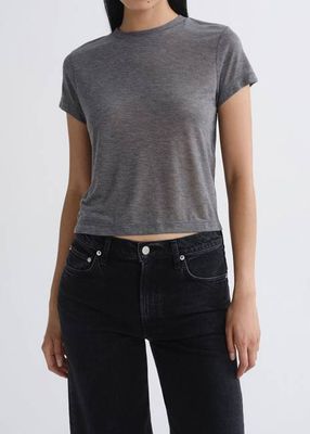 Adine Shrunken Tee (Tencel Jersey) in Grey Heather