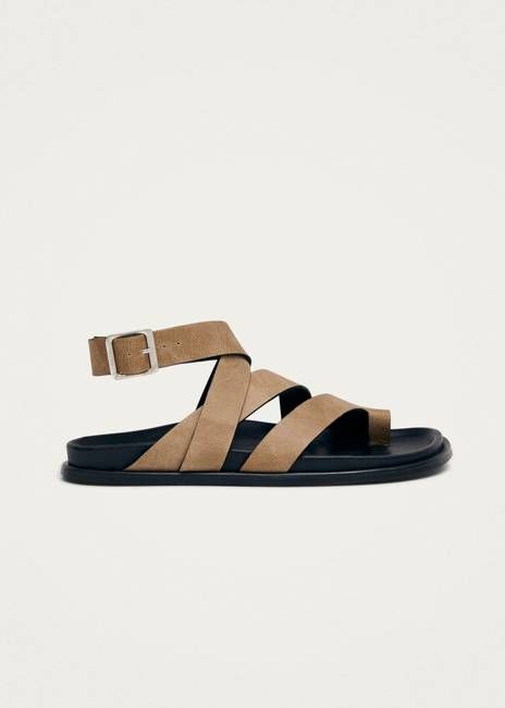 Tide Vintage Beige Leather Sandals