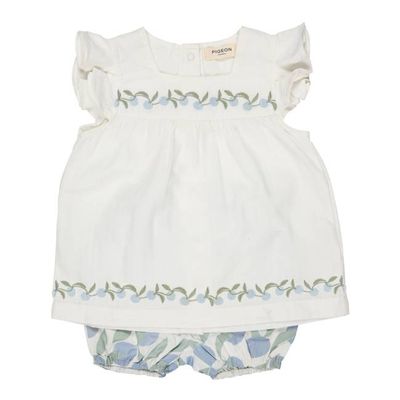 Tunic Set (Embroidered) - White