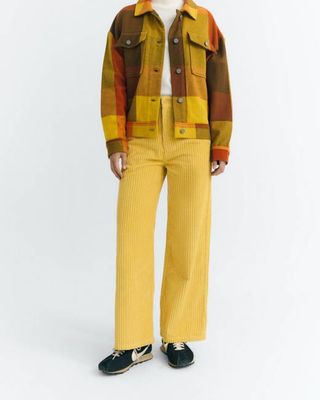 Yellow high rise corduroy Karina pants