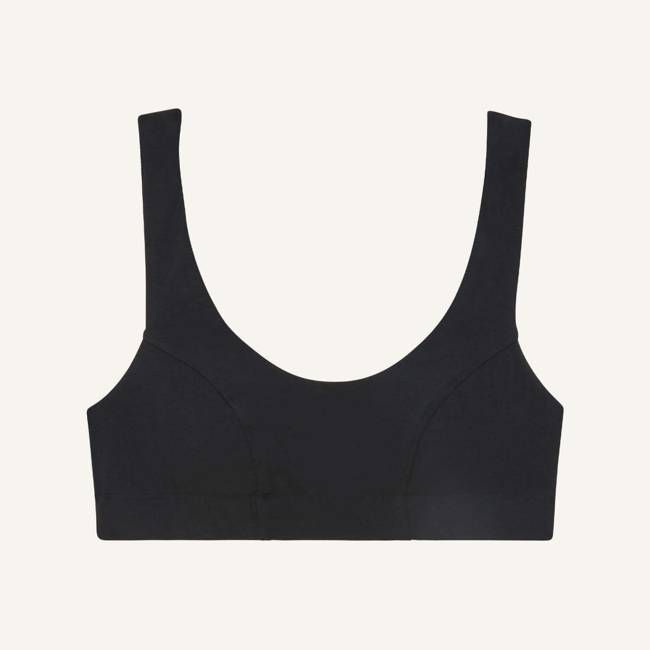 Organic Cotton Scoop Bralette in Carbon