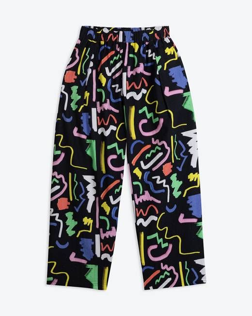 Miss PomPom Black Scribble Barrel Trouser