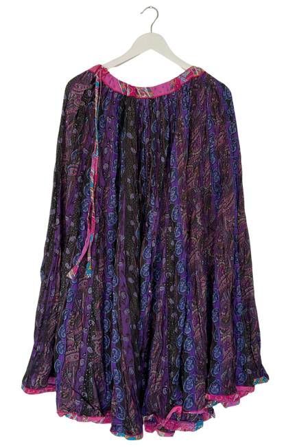 NEW! Flared Cotton Blockprint Patchwork Skirt No. 23