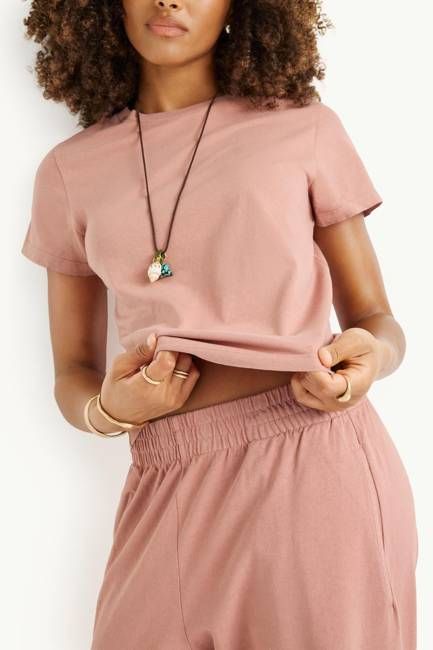 Coast Fitted Tee Shirt - Desert Rose Cotton Jersey